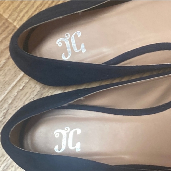 JG Blue Suede Flats Pointed Toe Cut Out Size 8 - Picture 8 of 8